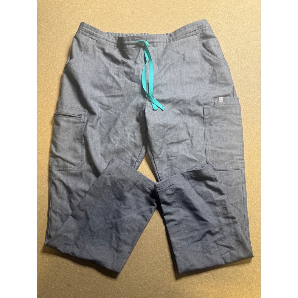 Figs Technical Collection Gray Teal Drawstring Sc… - image 2